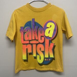 Vintage Early 90s Bugle Boy take a risk- Push U to the Xtreme Neon shirt 2 sided